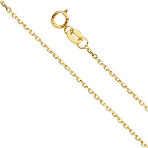 14k Solid Gold Rolo chain | 0.9 mm thick | 22” long Real Gold chain | Gift | - Picture 2 of 3